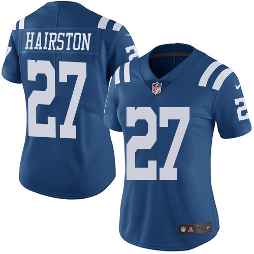 Indianapolis Colts #27 Limited Nate Hairston Royal Blue Nike NFL Women Rush Vapor Untouchable Jersey